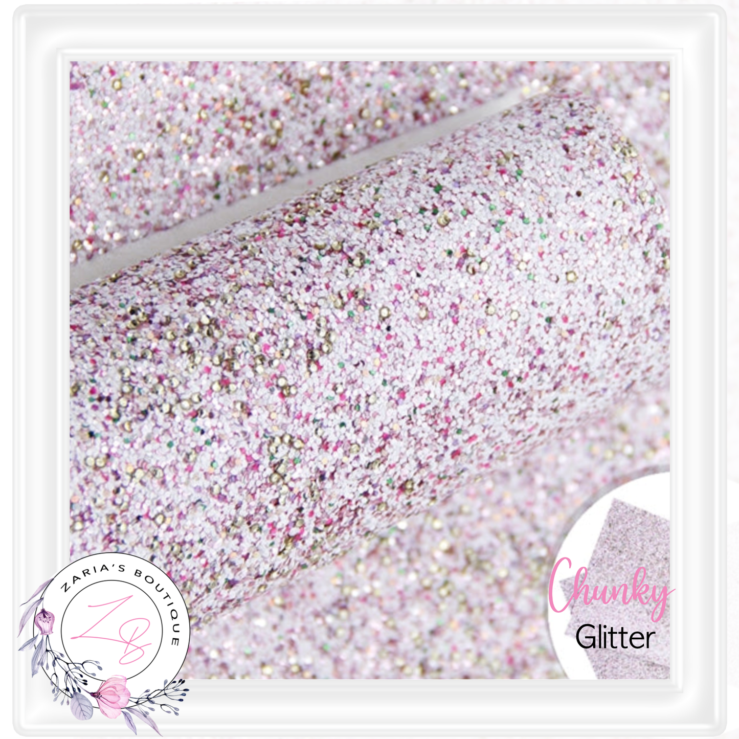 Pink Kiss ~ Glitter Canvas Craft Fabric Sheets