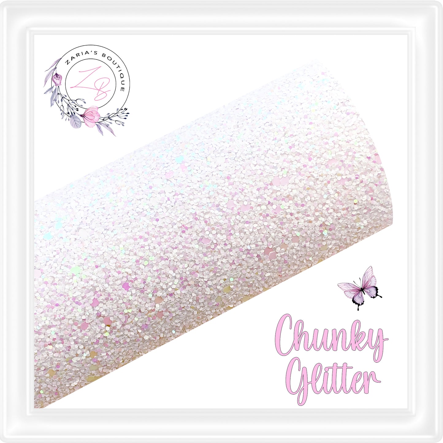 • Sequin Sprinkle White Chunky Glitter •