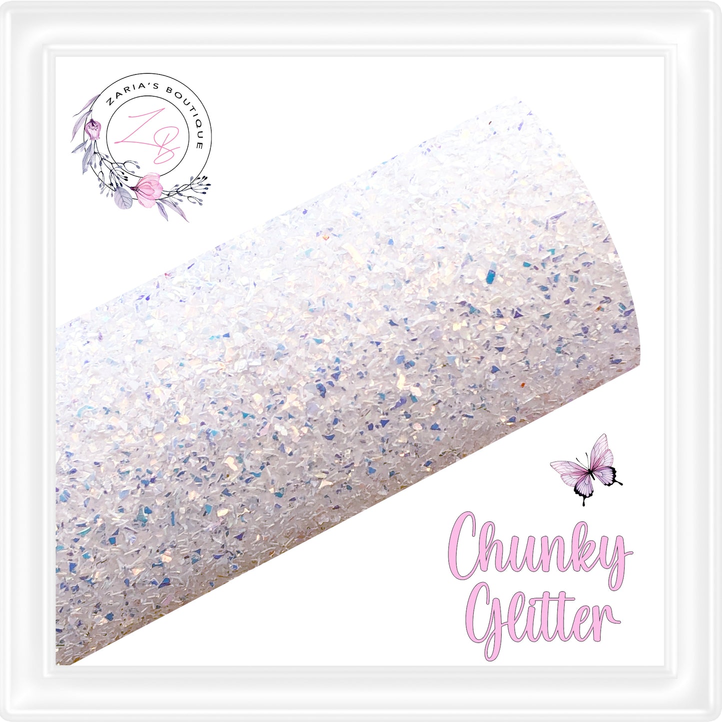 • Fallen Snow • White Chunky Glitter •
