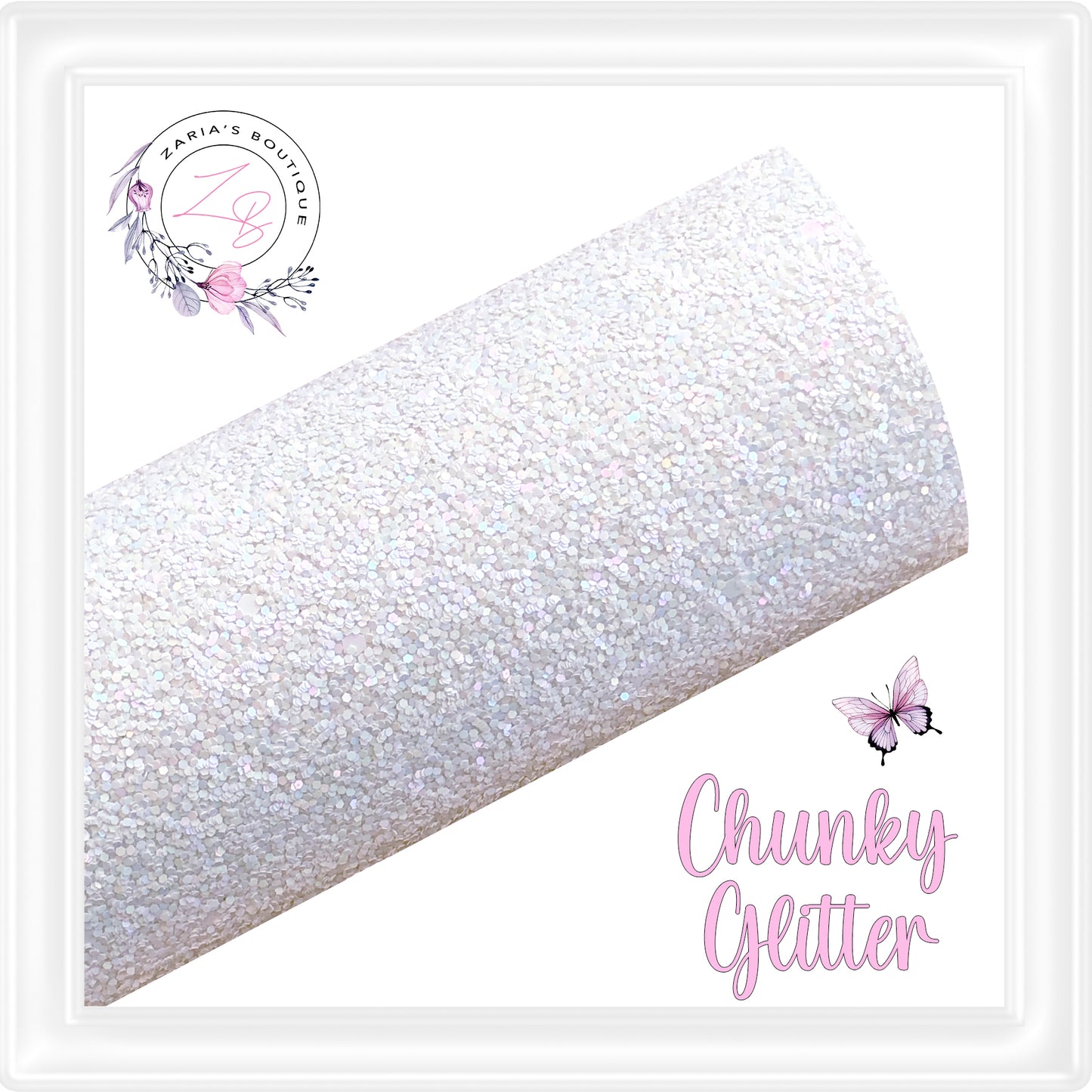 • Premium Snow White Chunky Glitter •