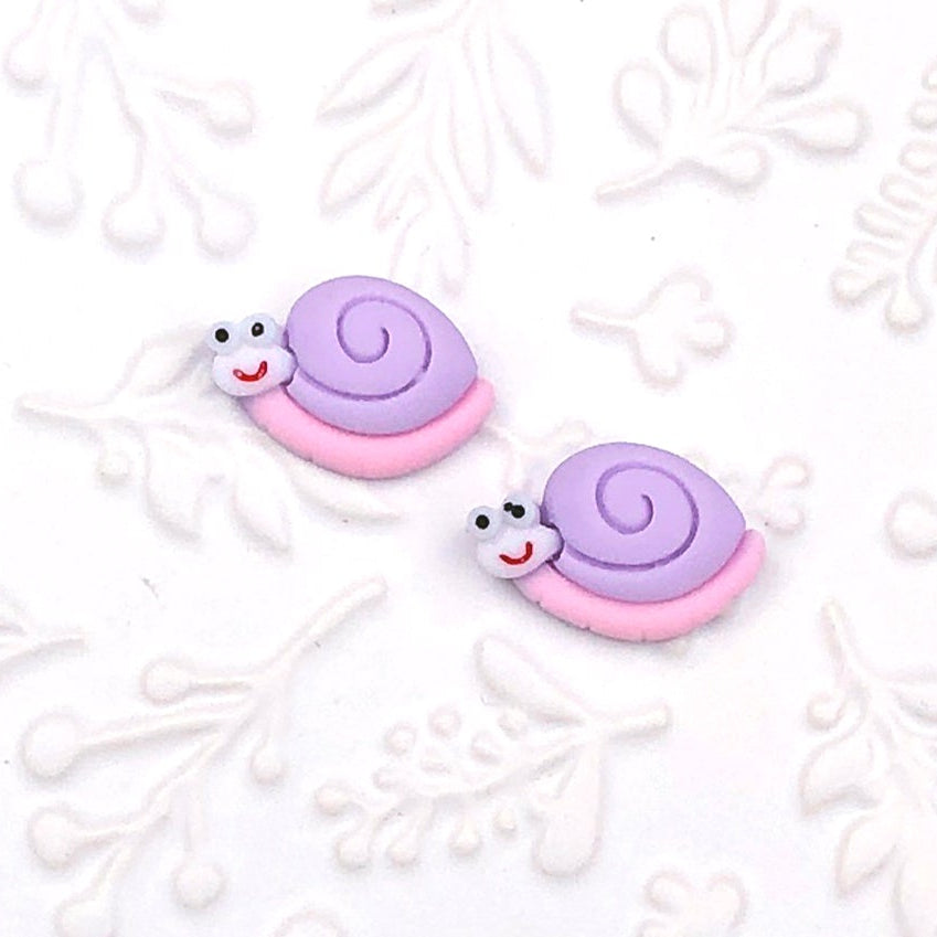 ⋅ SNAILS ⋅ Flatback Resin Embellishments ⋅ Per Pair ⋅