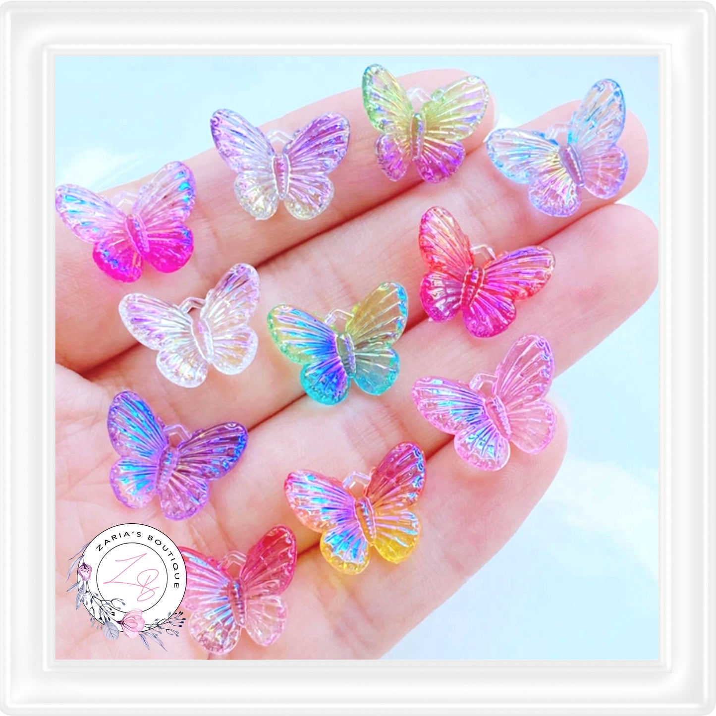 ⋅ MIXED BUTTERFLIES ⋅ Flatback Resin Embellishments ⋅ 5 Pcs ⋅