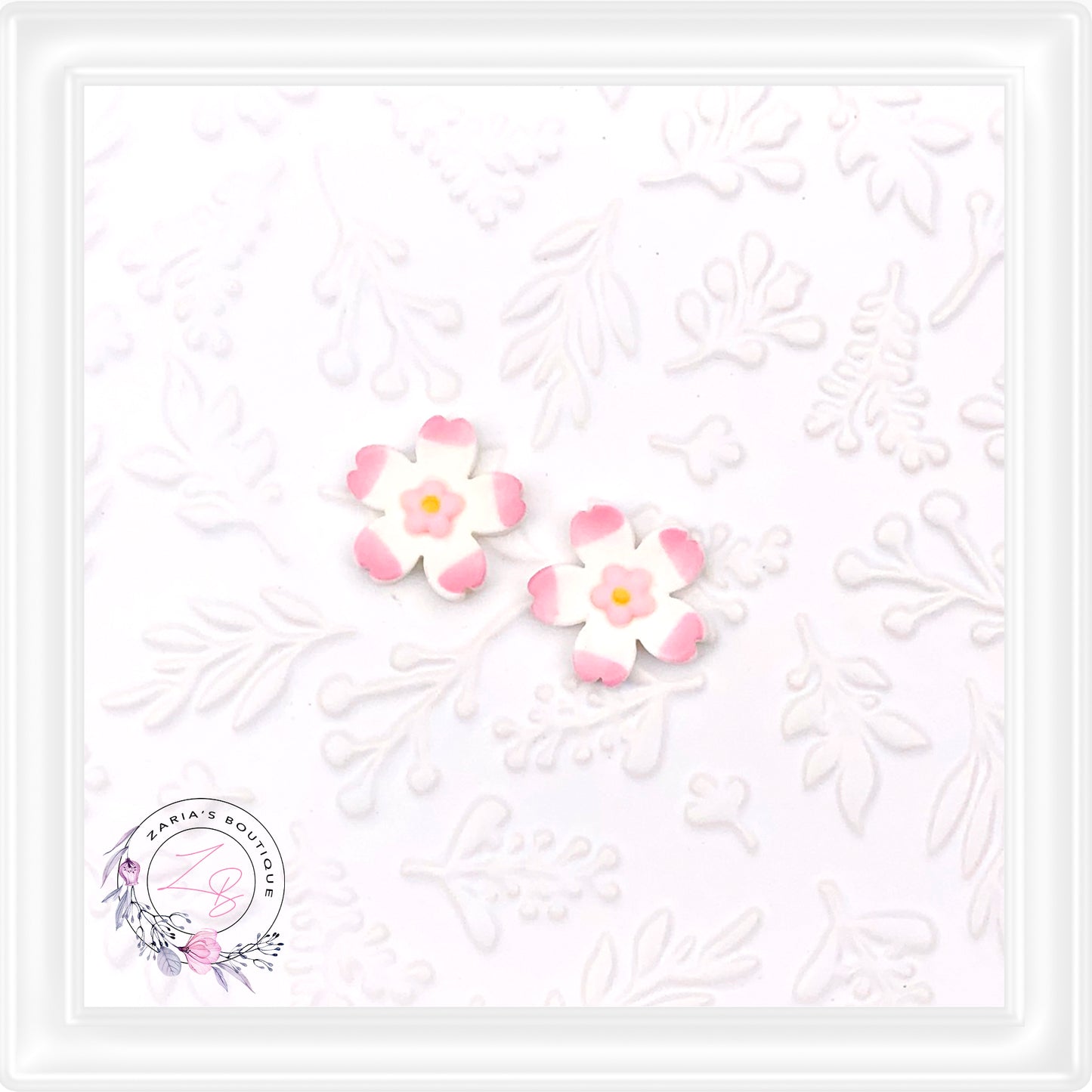 ⋅ CHERRY BLOSSOMS ⋅ Flatback Resin Embellishments ⋅ Per Pair ⋅
