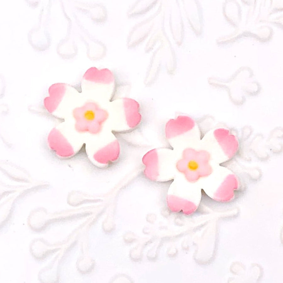 ⋅ CHERRY BLOSSOMS ⋅ Flatback Resin Embellishments ⋅ Per Pair ⋅