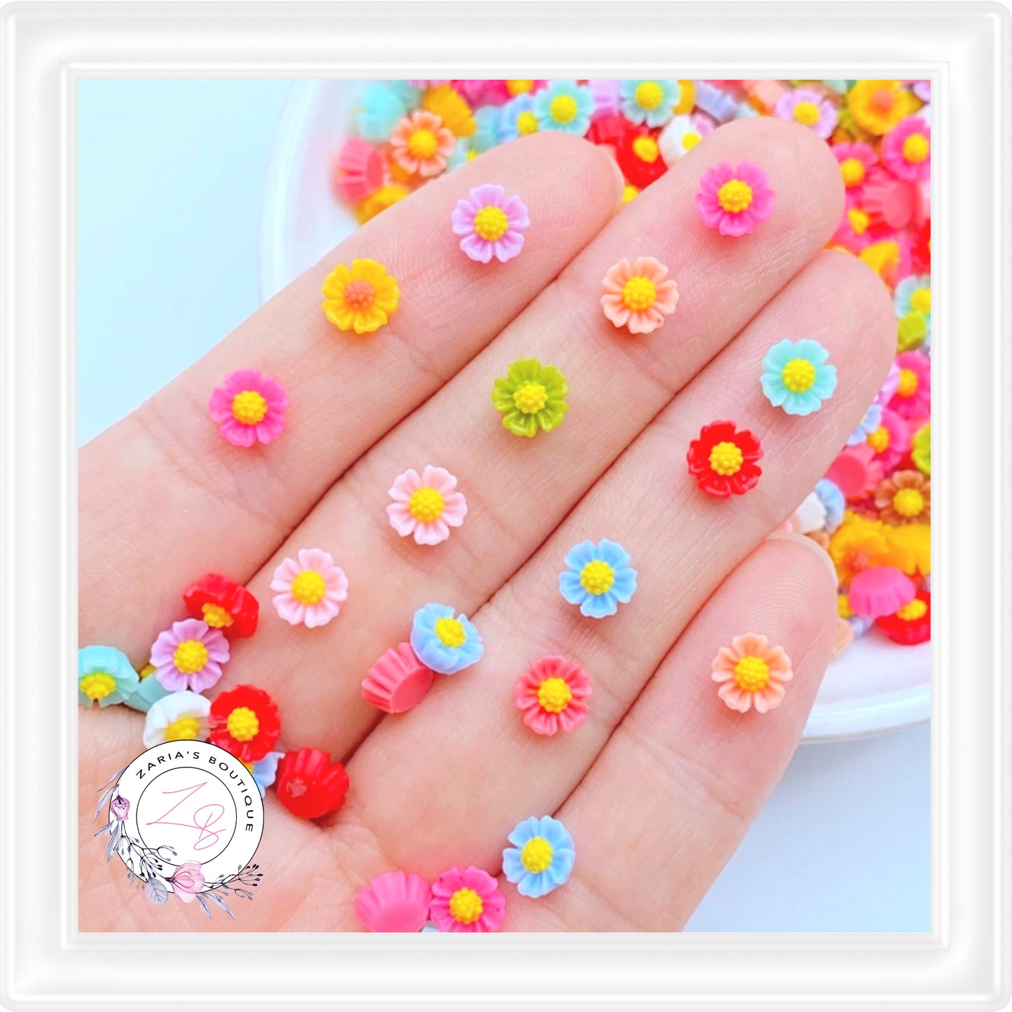⋅ MIXED BLOSSOMS ⋅ Flatback Resin Embellishments ⋅ 20 Pcs ⋅