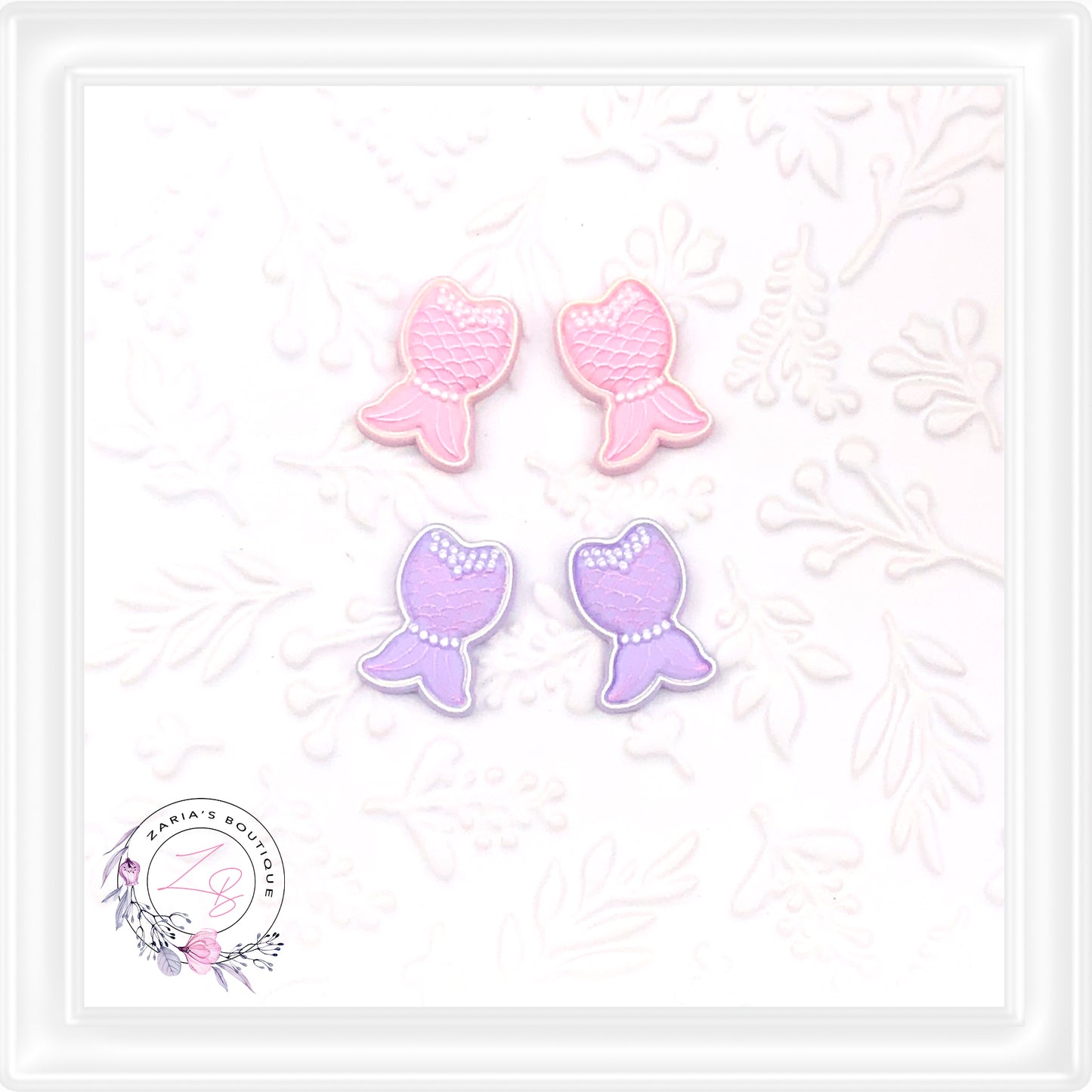 ⋅ MERMAID TAILS ⋅ Flatback Resin Embellishments ⋅ Pink or Purple ⋅