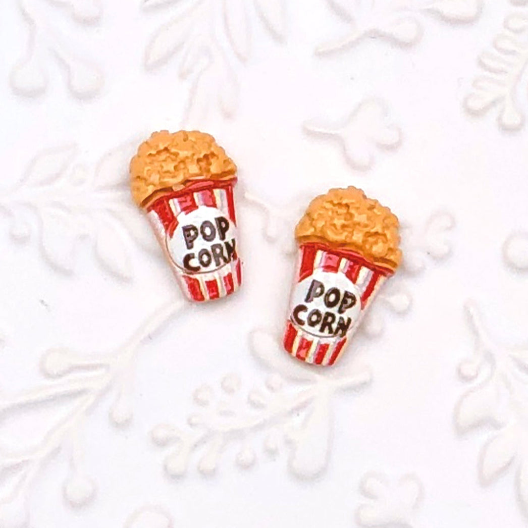 ⋅ POPCORN ⋅ Flatback Resin Embellishments ⋅ Per Pair ⋅