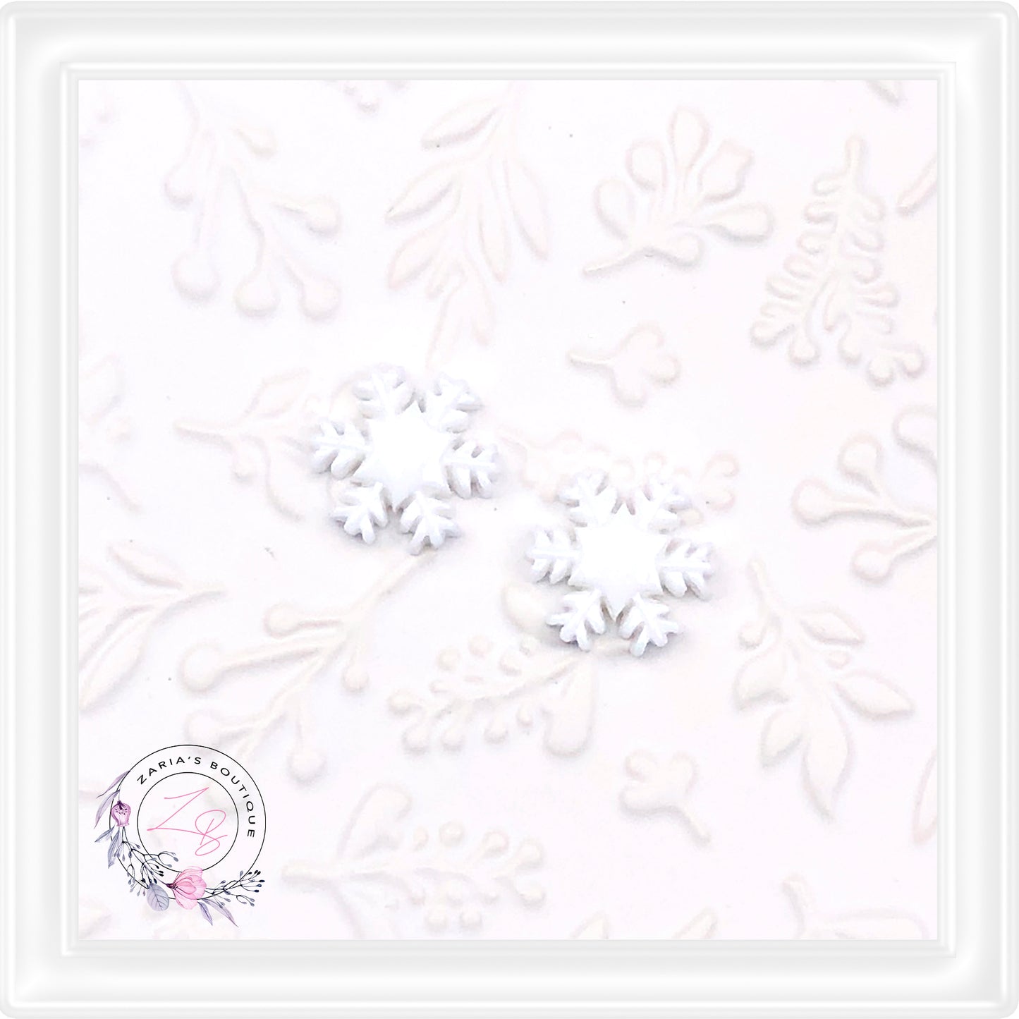⋅ SNOWFLAKES ⋅ Flatback Resin Embellishments ⋅ Per Pair ⋅