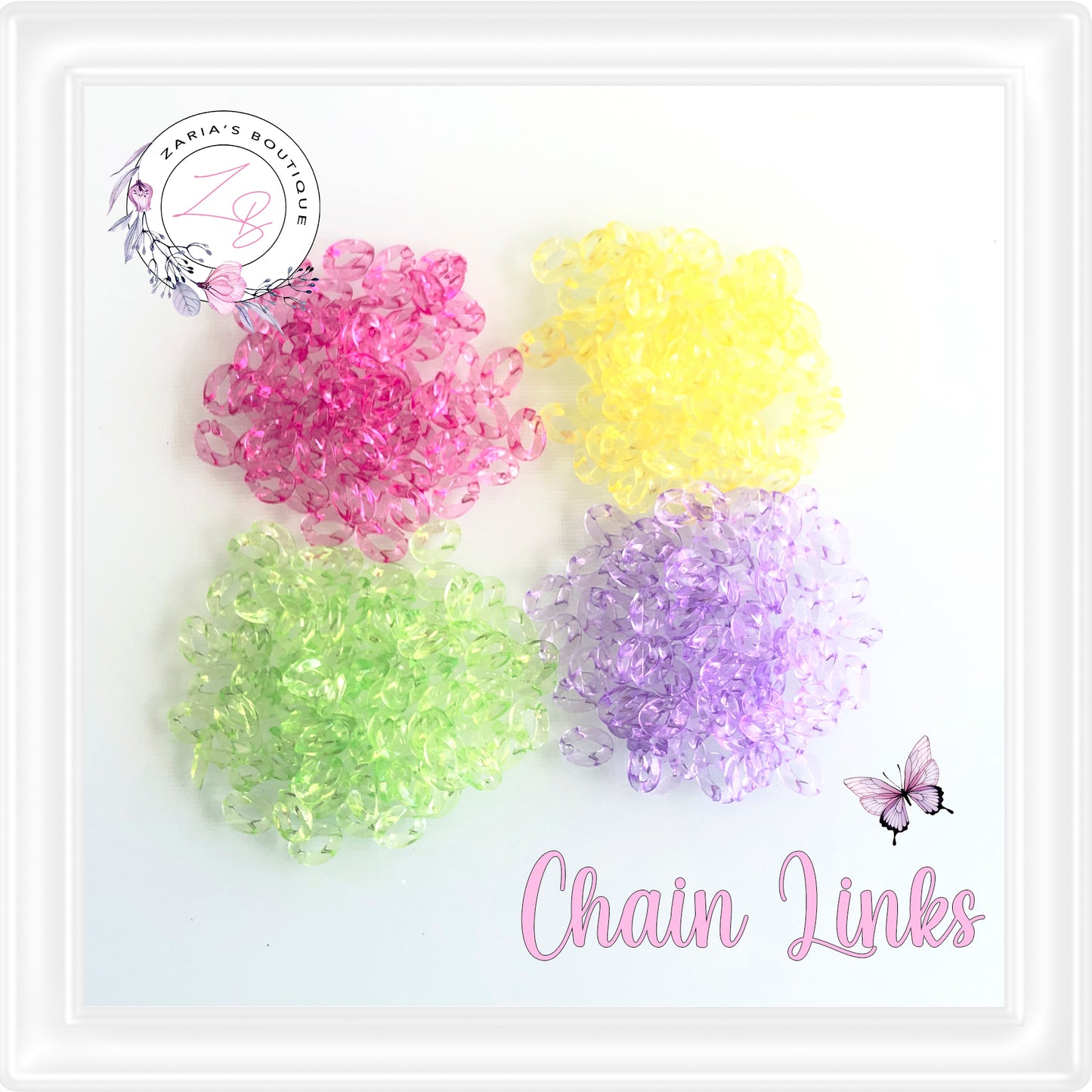 ⋅ Acrylic Chain Links ⋅ 4 Colours ⋅ 100 pk ⋅