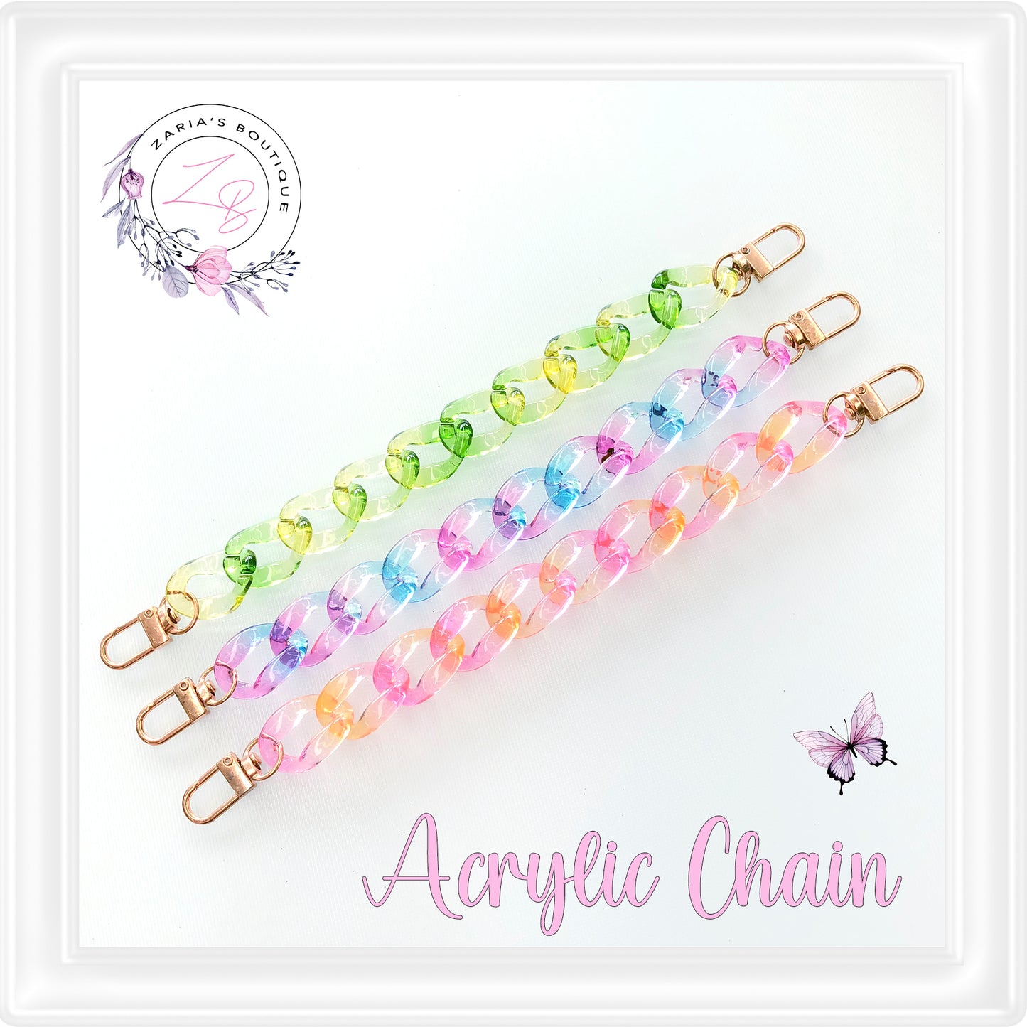 ⋅ Acrylic Chain With Lobster Clasps ⋅ Multi-Colour ⋅