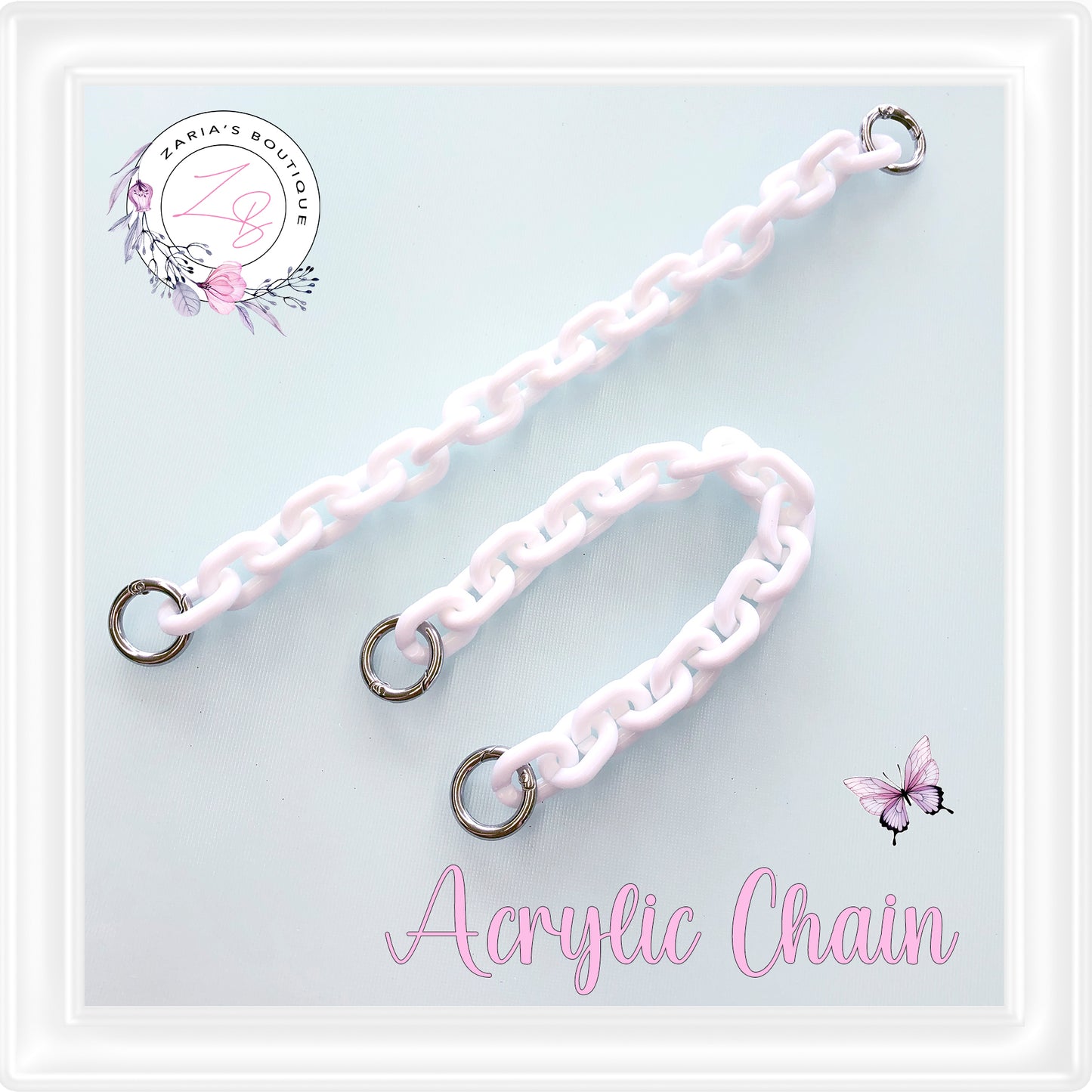 ⋅ Acrylic Chain With Lobster Clasps ⋅ White⋅
