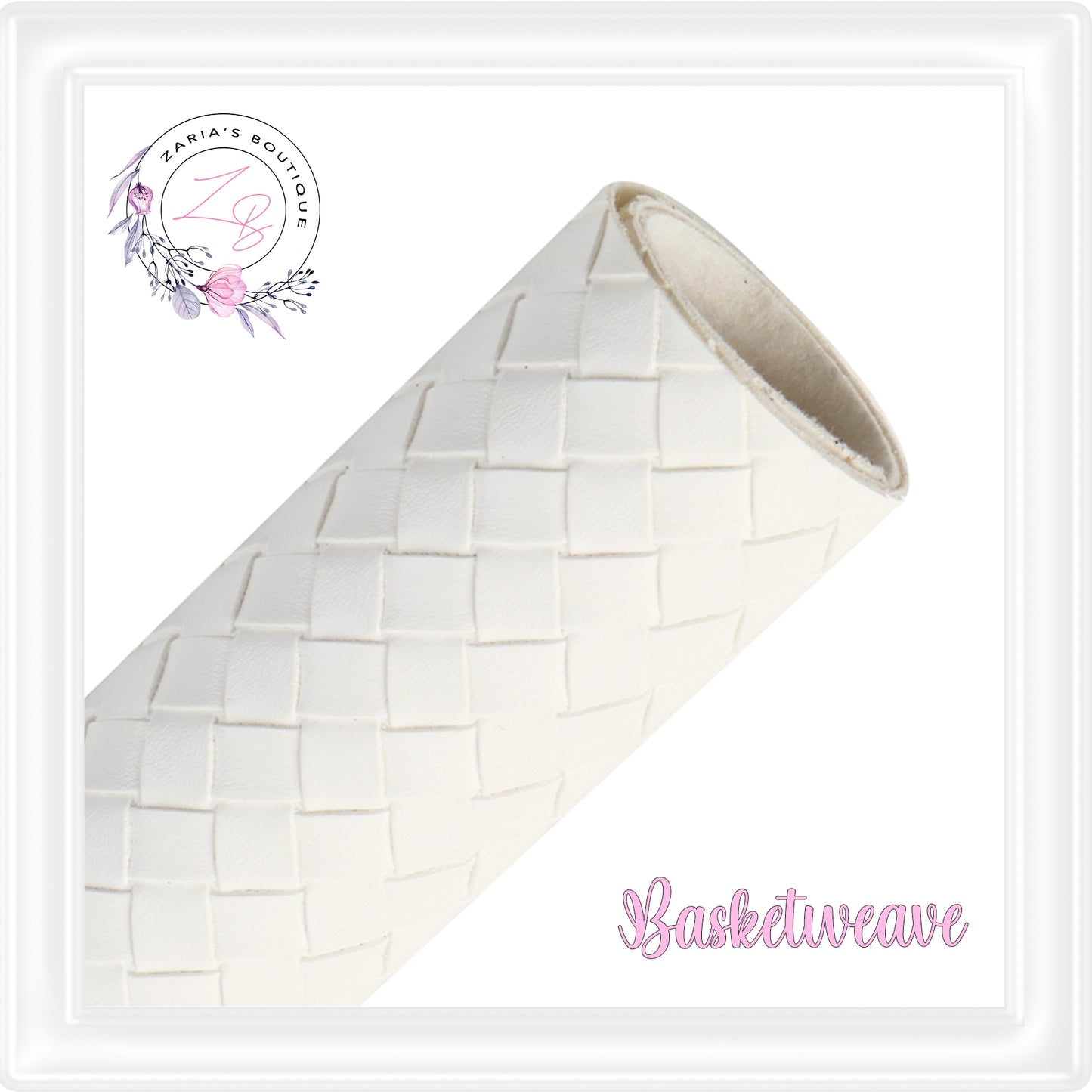 ⋅ Basketweave - Ivory ⋅ Textured Vegan Faux Leather ⋅