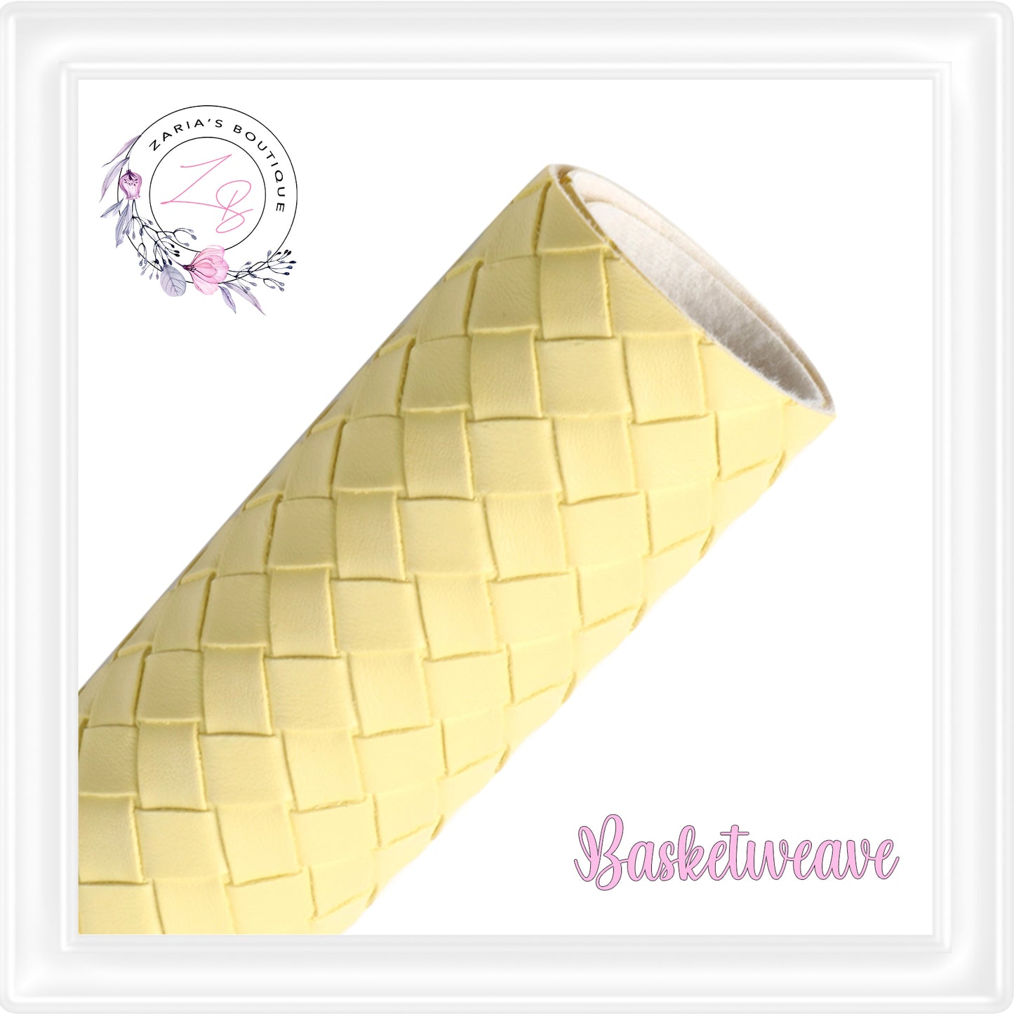 ⋅ Basketweave - Lemon ⋅ Textured Vegan Faux Leather ⋅