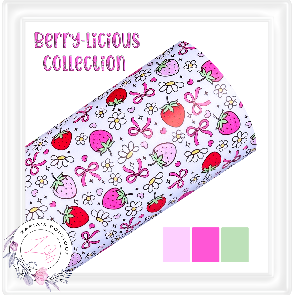 ⋅ Strawberry Delight ⋅ Printed Leatherette ⋅ 2 Sizes ⋅