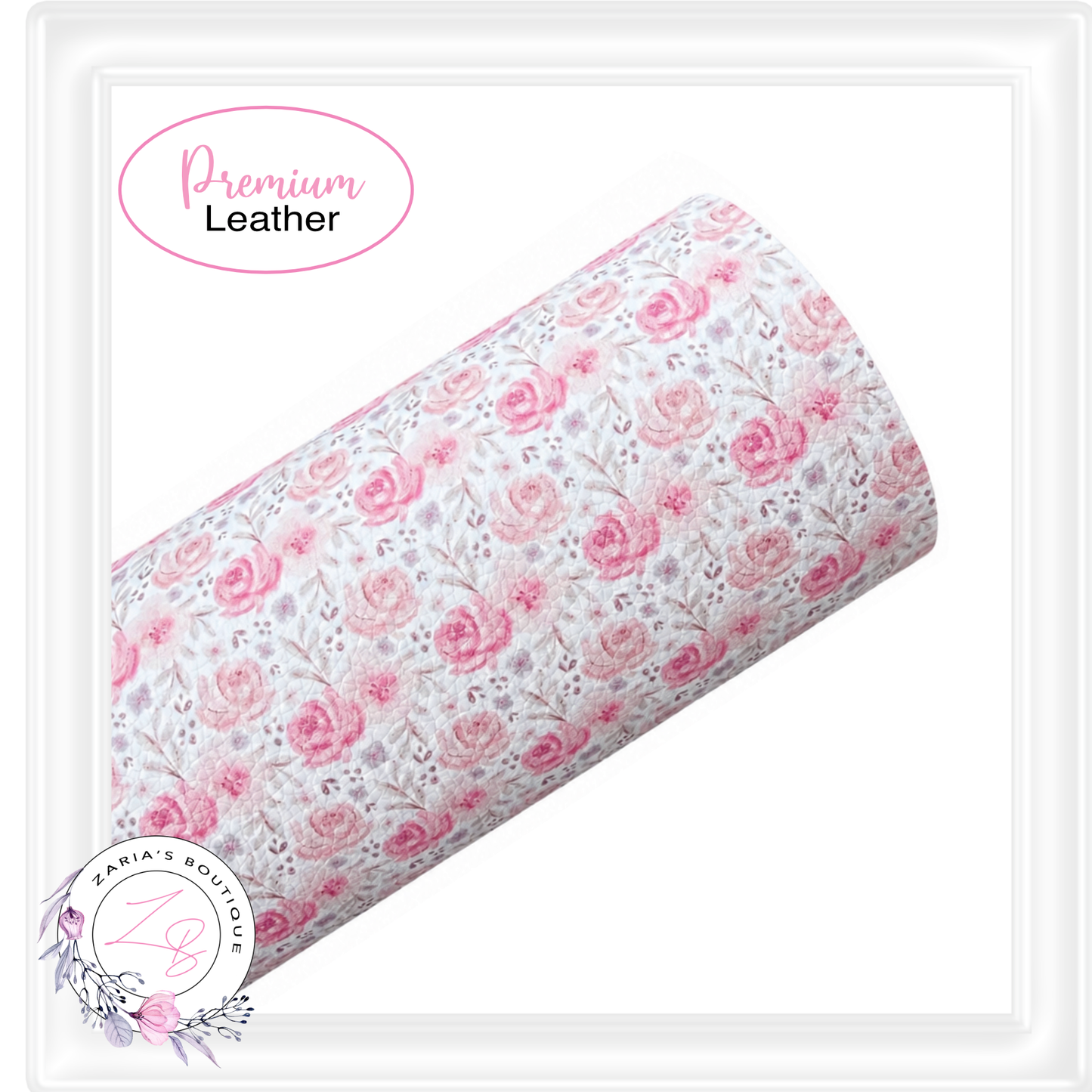 ⋅ Blush Roses ⋅ Custom Floral Vegan Faux Leather