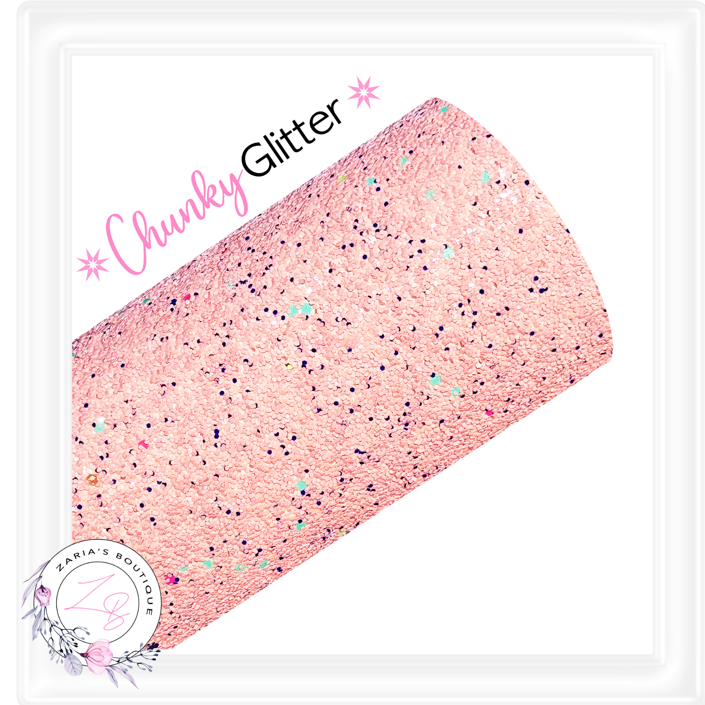 • CHUNKY GLITTER • Peachy Pink Confetti • LAST SHEET!