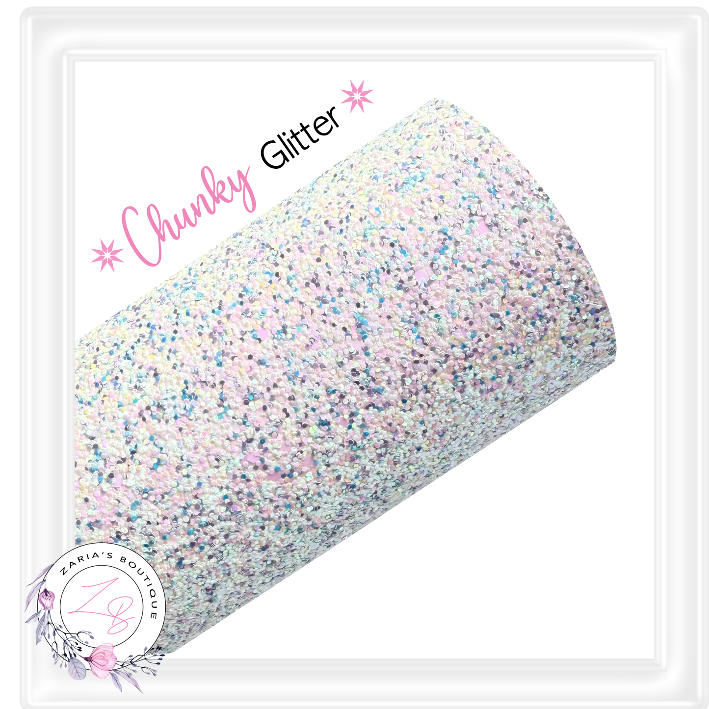 ⋅ Chunky Glitter Sheets ⋅ White, Blue & Purple ⋅
