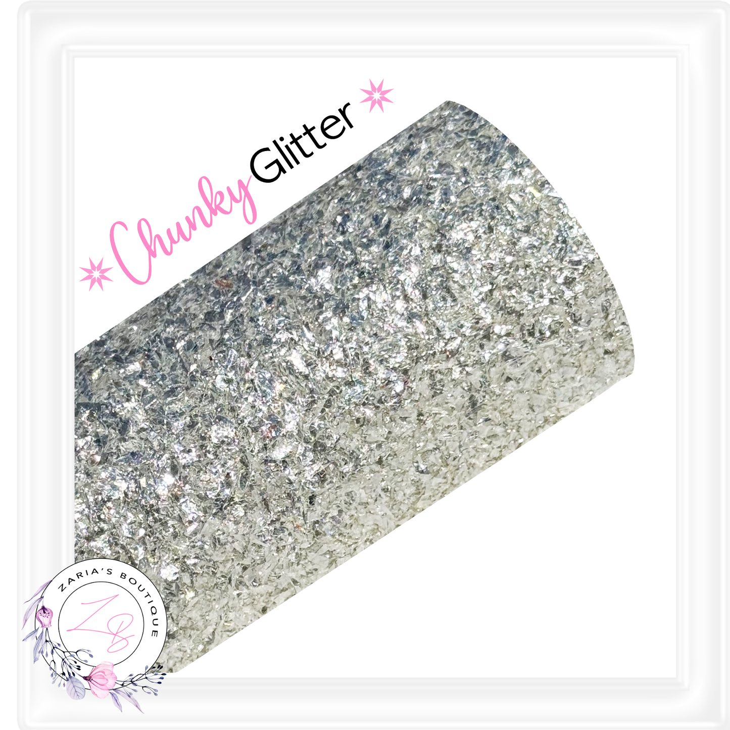 ∙ CHUNKY GLITTER ∙ Crushed Ice Silver ∙