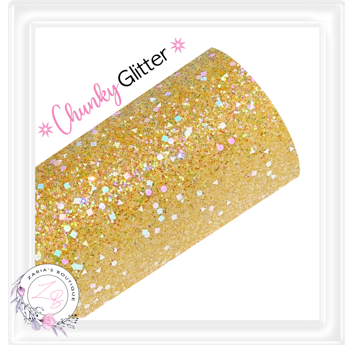 ∙ CHUNKY GLITTER ∙Yellow Holographic Glitter Gems ∙