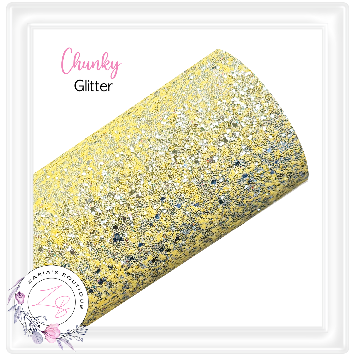 ⋅ Golden Yellow ⋅ Chunky Glitter Craft Fabric Sheets ⋅