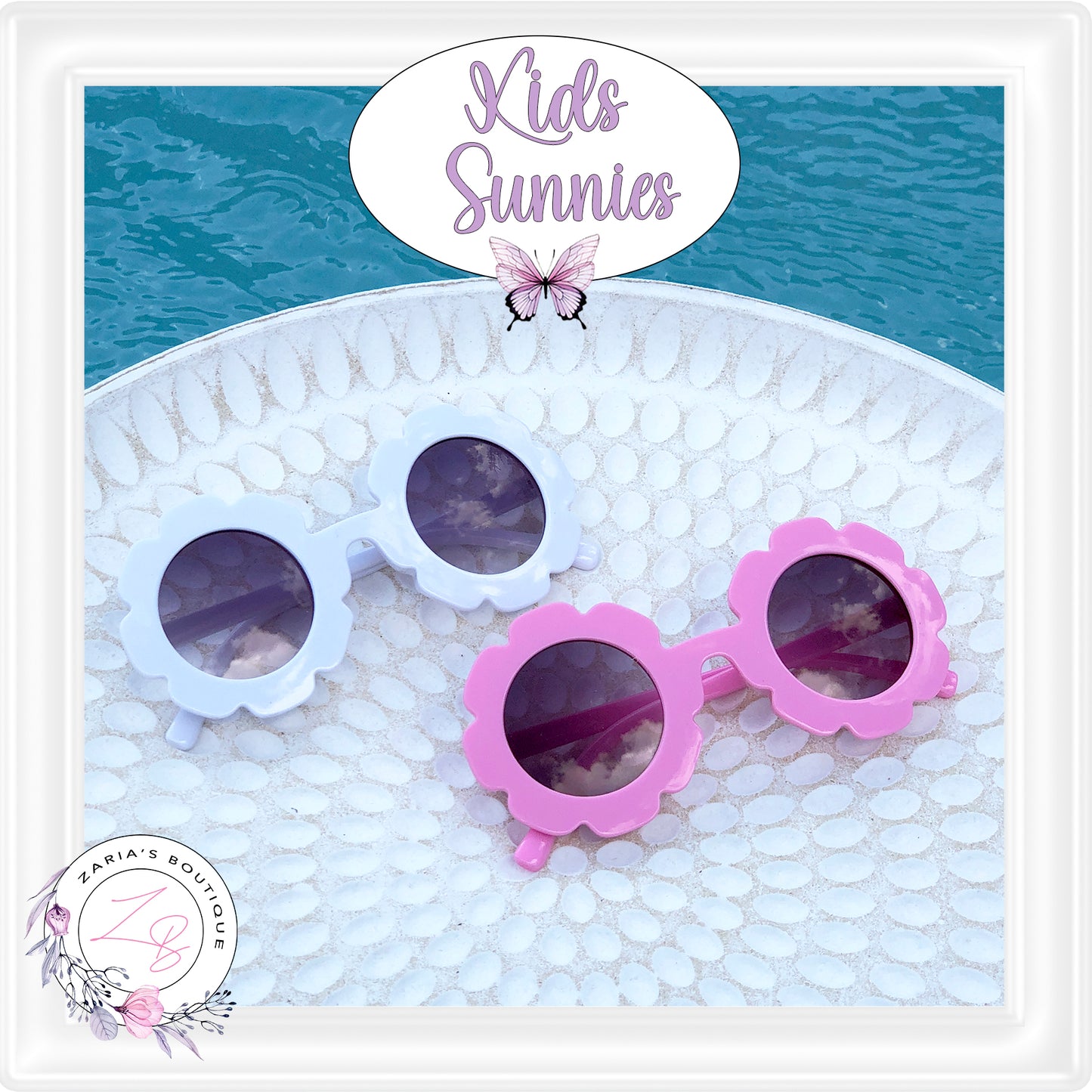 ⋅ Children's Flower Sunglasses ⋅ Pink or White ⋅