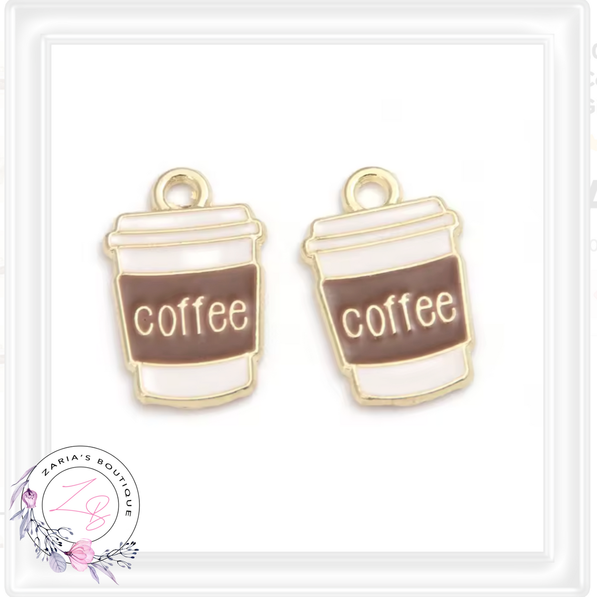 ⋅ Coffee Lover Charms ⋅ Jewellery Earring Charms Craft Embellishments ⋅ Per Pair ⋅