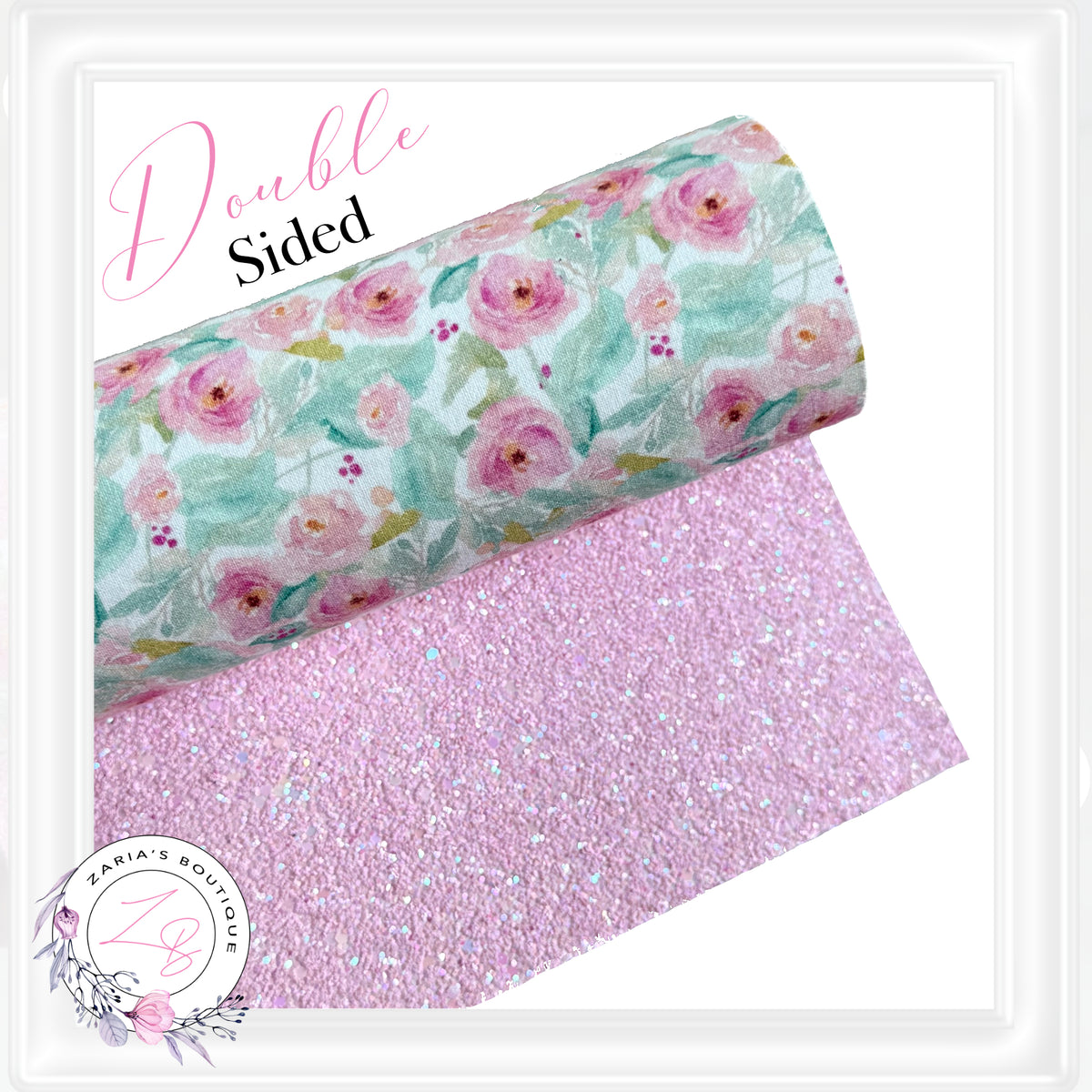⋅ Spring Floral ⋅ DOUBLE-SIDED Chunky Glitter & Fabric