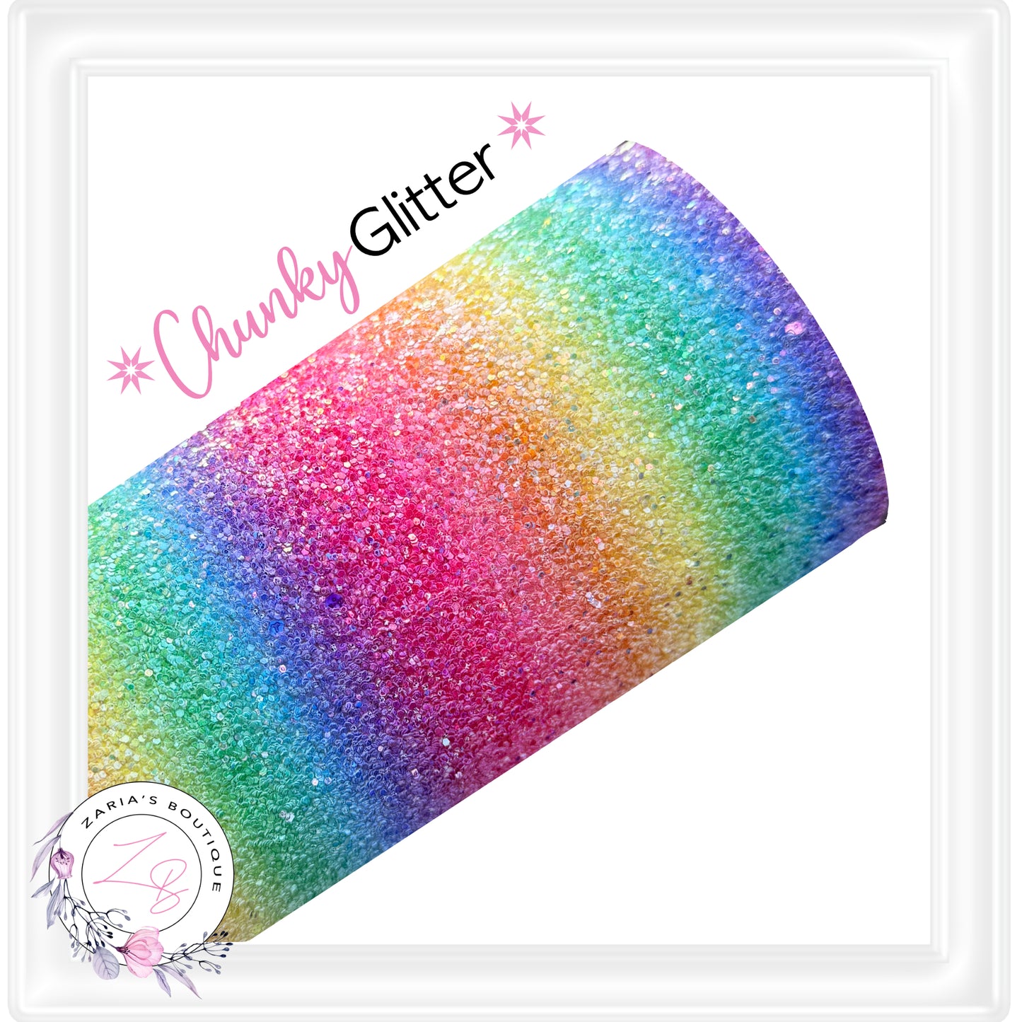 ⋅ PATTERNED CHUNKY GLITTER ⋅ Rainbow Stripes ⋅