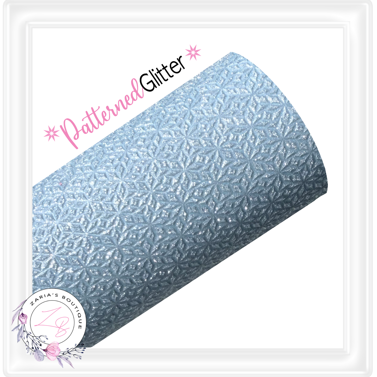 ⋅ PATTERNED CHUNKY GLITTER ⋅ Embossed Blue Floral ⋅