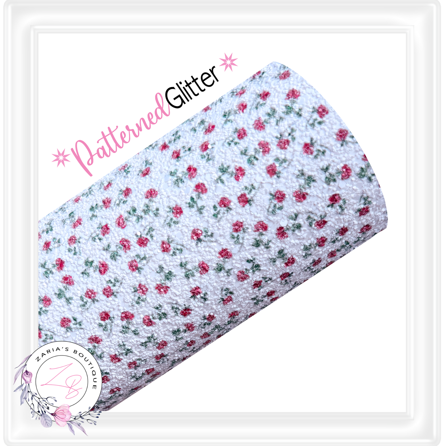 ⋅ PATTERNED CHUNKY GLITTER ⋅ Red Rose Buds ⋅