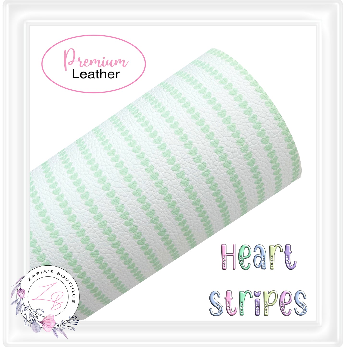 ⋅ Heart Stripes ⋅ Custom Printed Premium Vegan Faux Leather ⋅