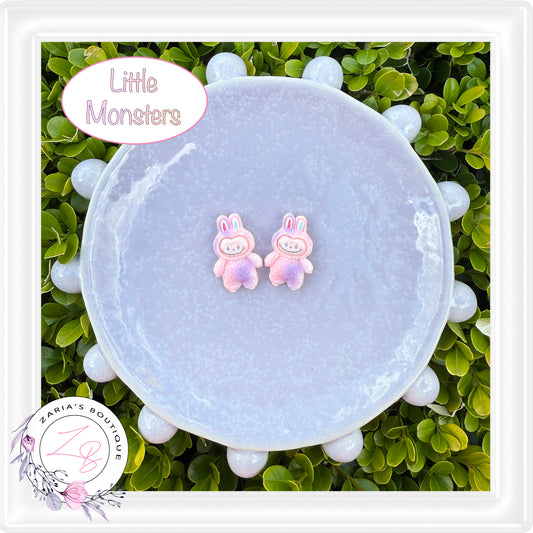 • Little Monsters • Flat Back Cabochon Resin Craft Embellishments • Set of 2 •