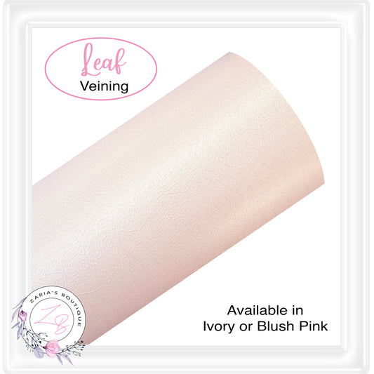 â‹… Solid Colour Faux Leather â‹… Leaf Vein Pattern â‹… Ivory or Blush Pink â‹…