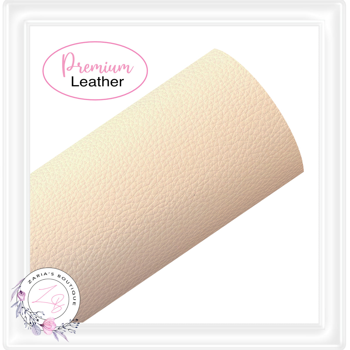 ⋅ Solid Colour Faux Leather ⋅ Pebble Grain ⋅ Biscuit ⋅