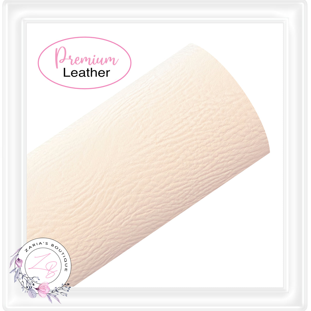 ⋅ Solid Colour Faux Leather ⋅ Pebble Grain ⋅ Cream ⋅