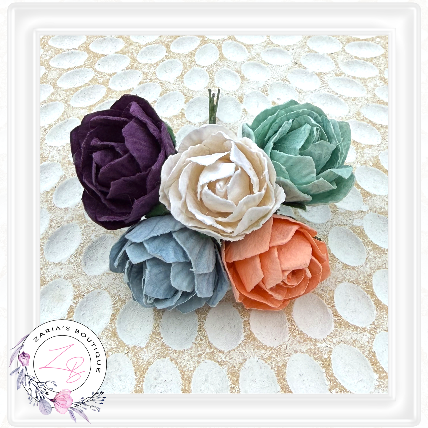 Mulberry Paper Flowers ~ Peony ~ 30mm ~ Mixed Colours