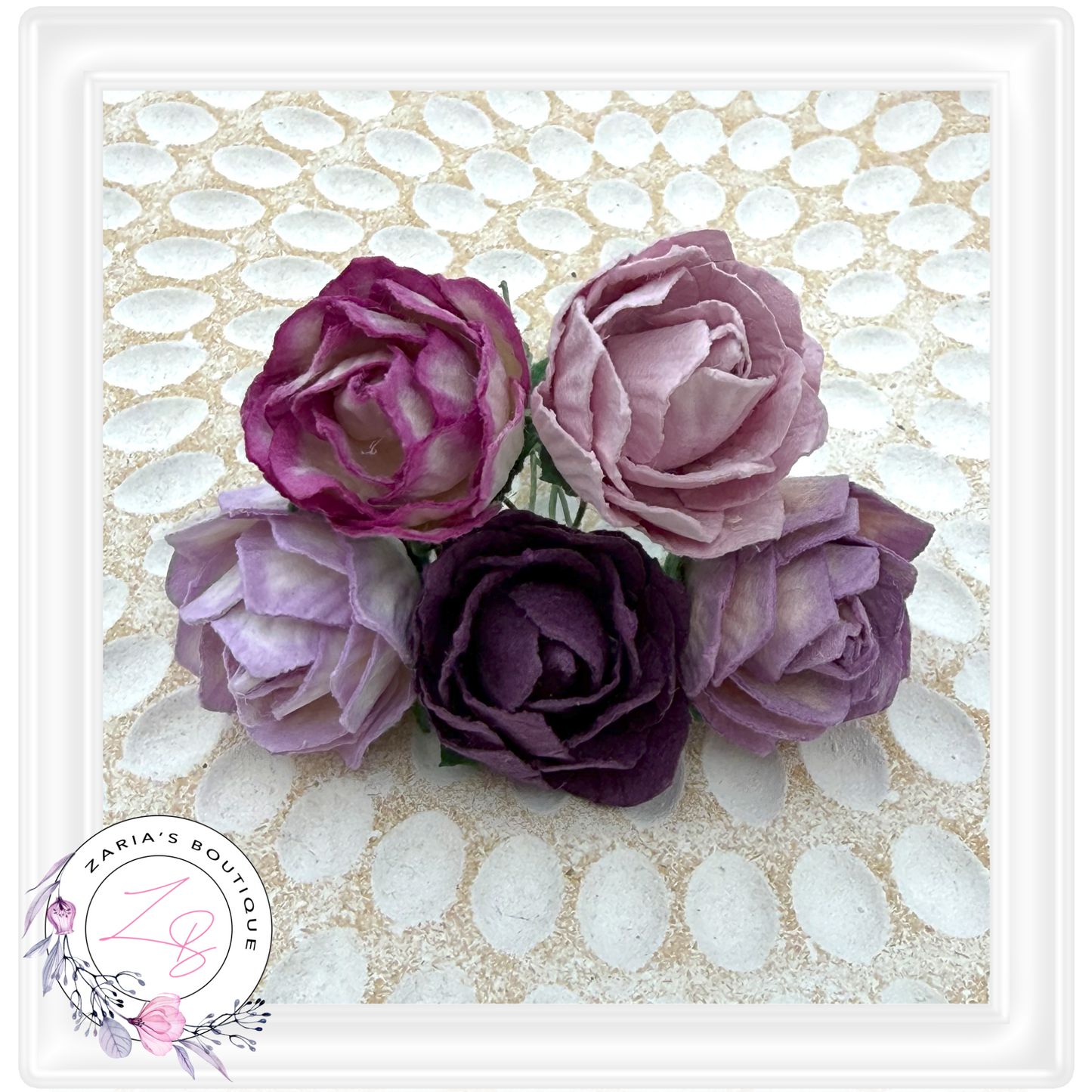 Mulberry Paper Flowers ~ Peony ~ 30mm ~ Mixed Purples/Pinks