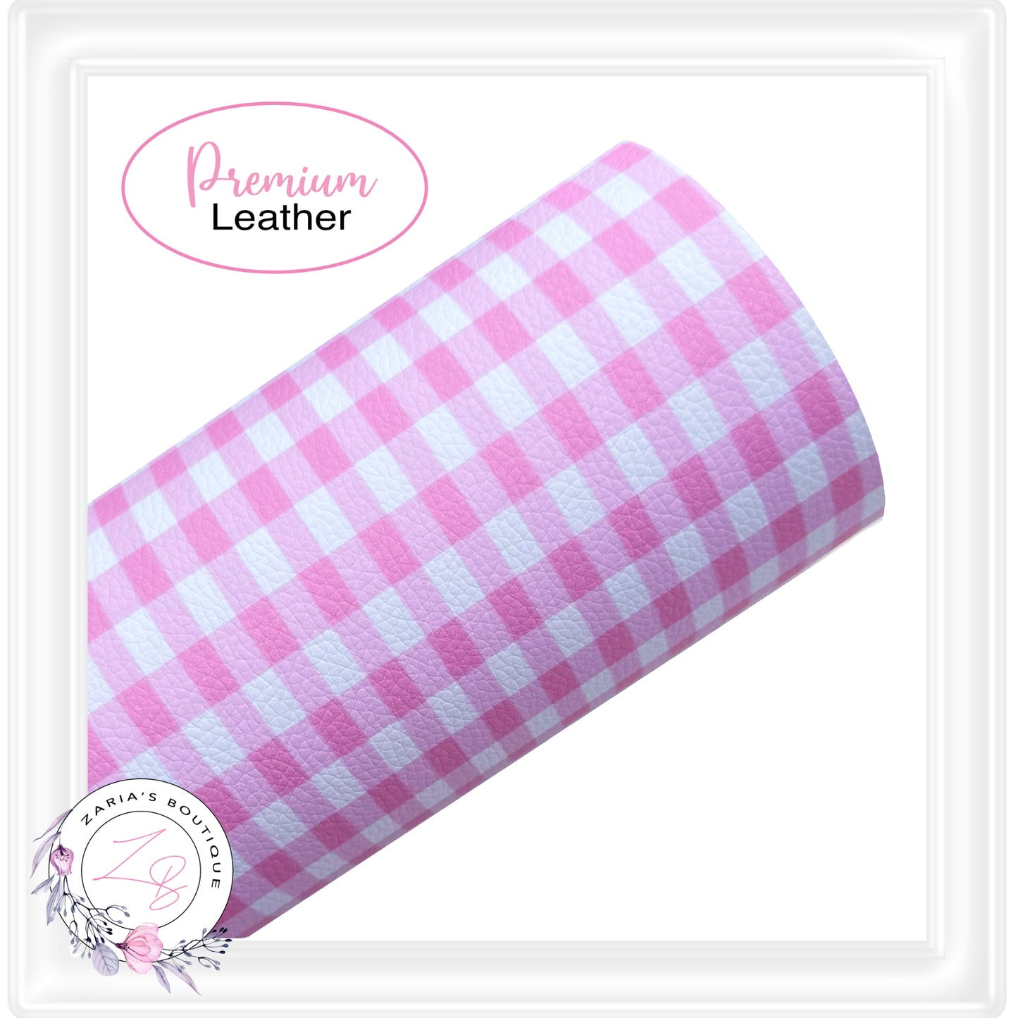 ⋅ Pink Gingham ⋅ Vegan Leatherette Sheets ⋅