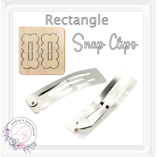 â‹… SNAP HAIR CLIPS â‹… Rectangular SILVER â‹… 5cm â‹… 10, 25 or 100 Clips â‹…