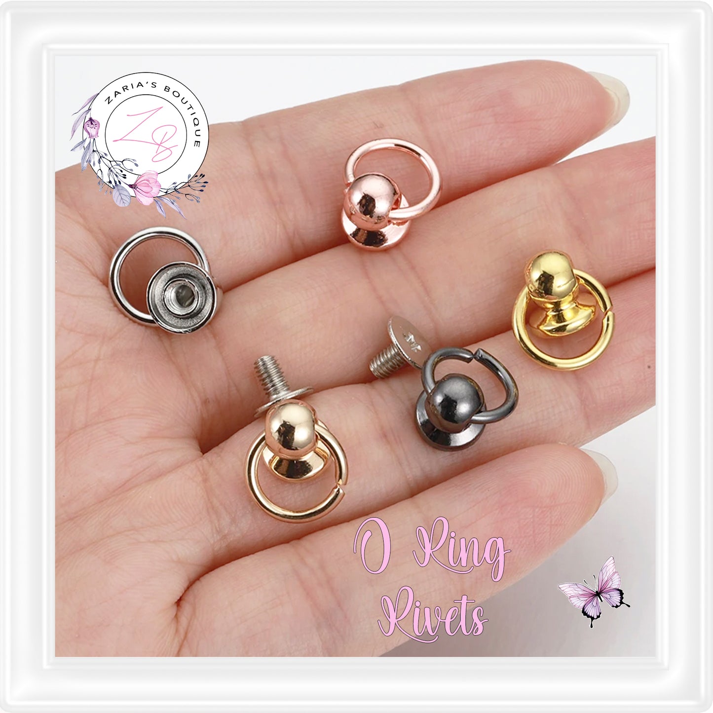 ⋅ O Ring Screw Rivets ⋅ 4 Colours ⋅ 10 pk ⋅