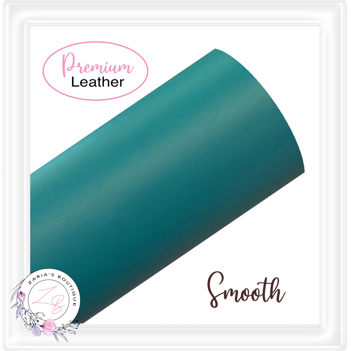 ⋅ Solid Colour Faux Leather ⋅ Smooth ⋅ Teal ⋅