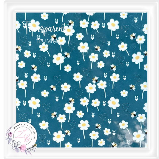 â‹… Transparent TPU Clear Vinyl Sheets â‹… Bees & Daisies â‹…