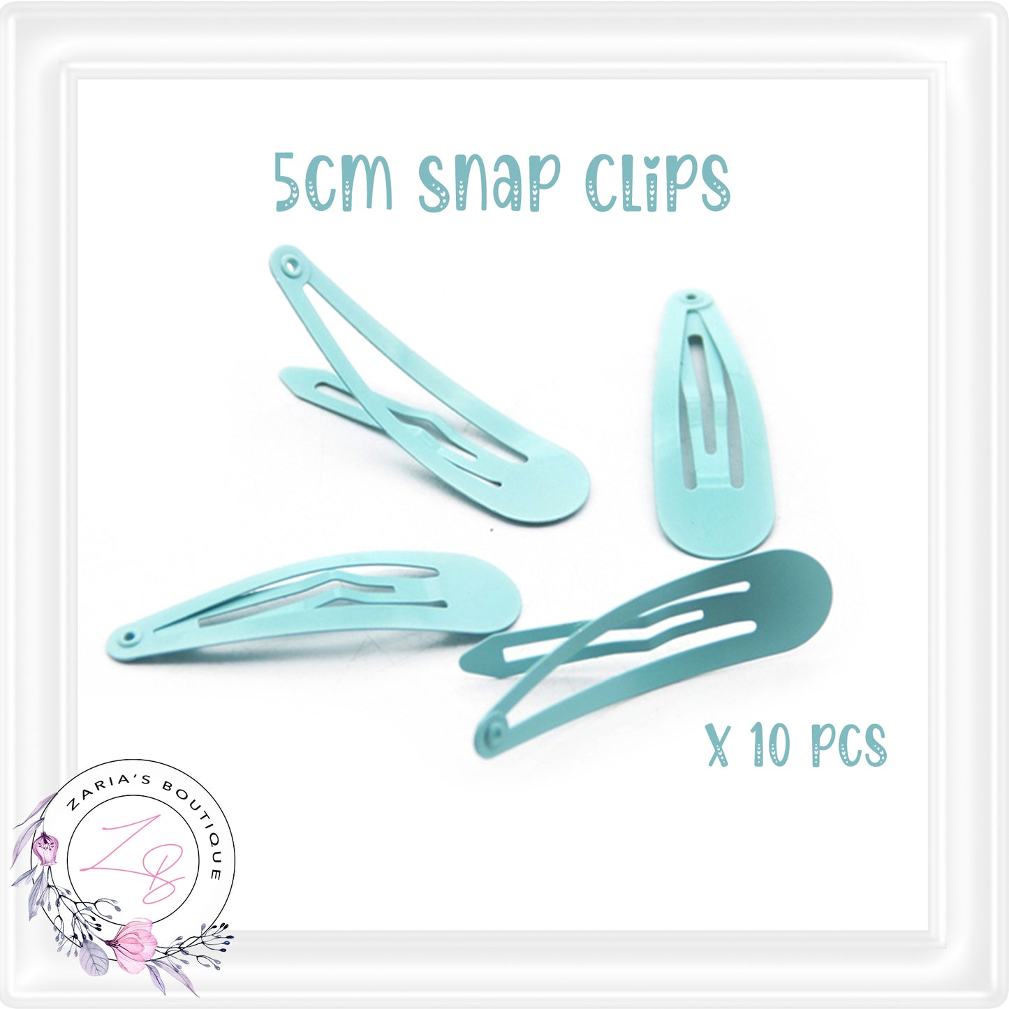 Pastel Snap Hair Clips ~ Aqua