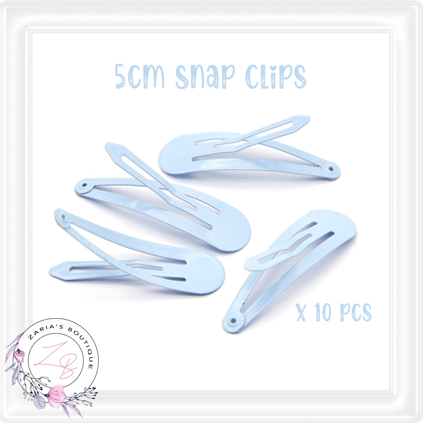 Pastel Snap Hair Clips ~ Sky Blue