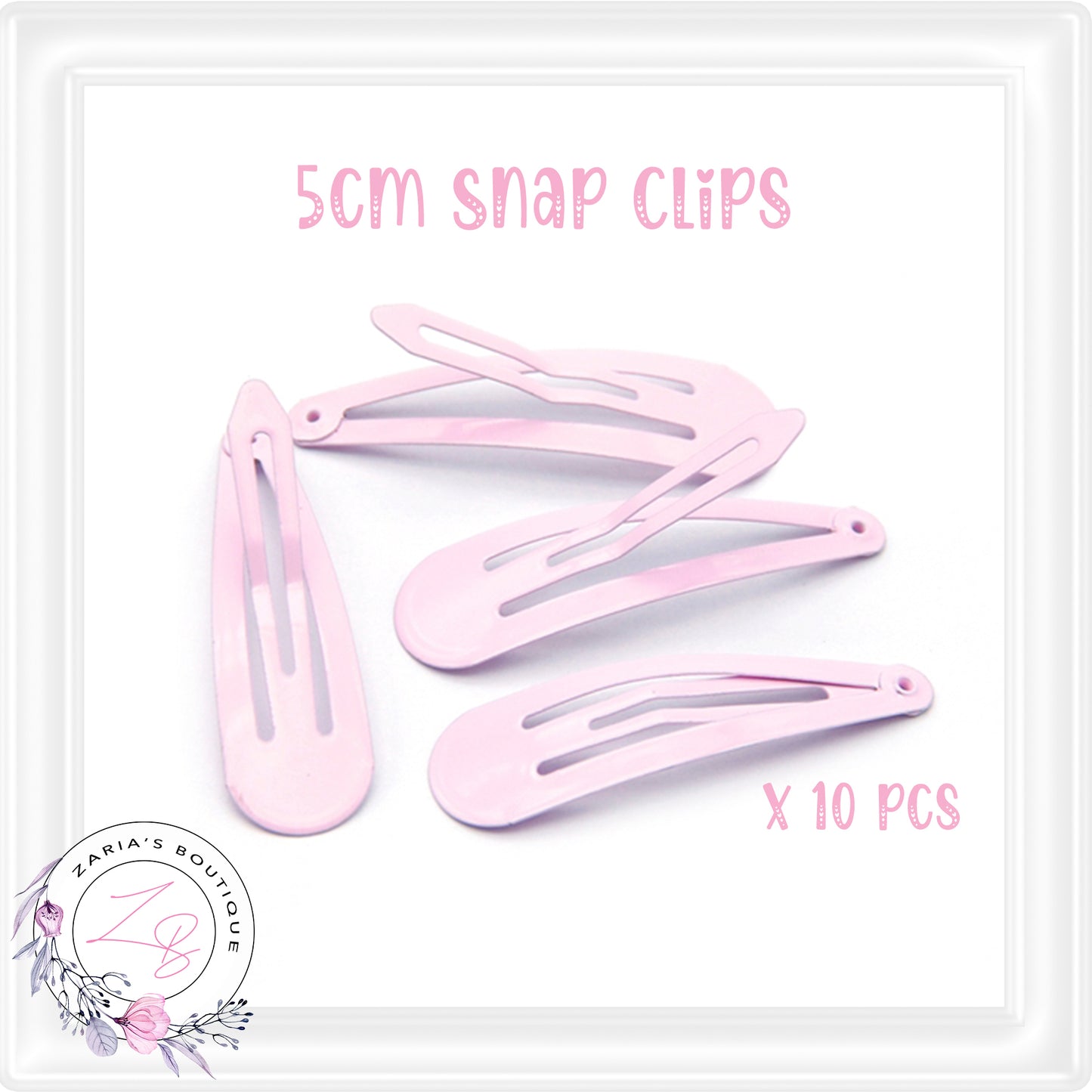 Pastel Snap Hair Clips ~ Light Pink