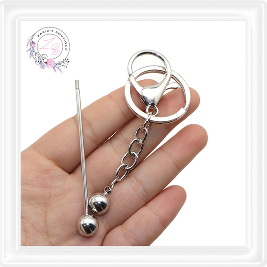 ⋅ Beadable Keyring Hardware ⋅ Silver  OR Gold ⋅