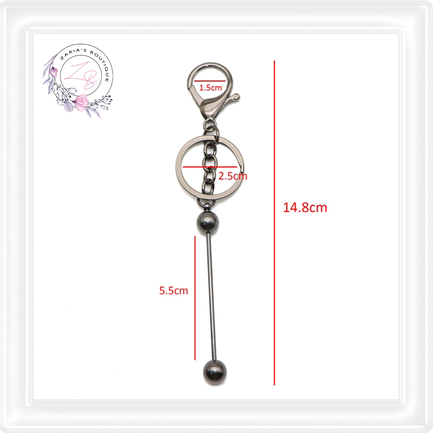 ⋅ Beadable Keyring Hardware ⋅ Silver OR Gold ⋅