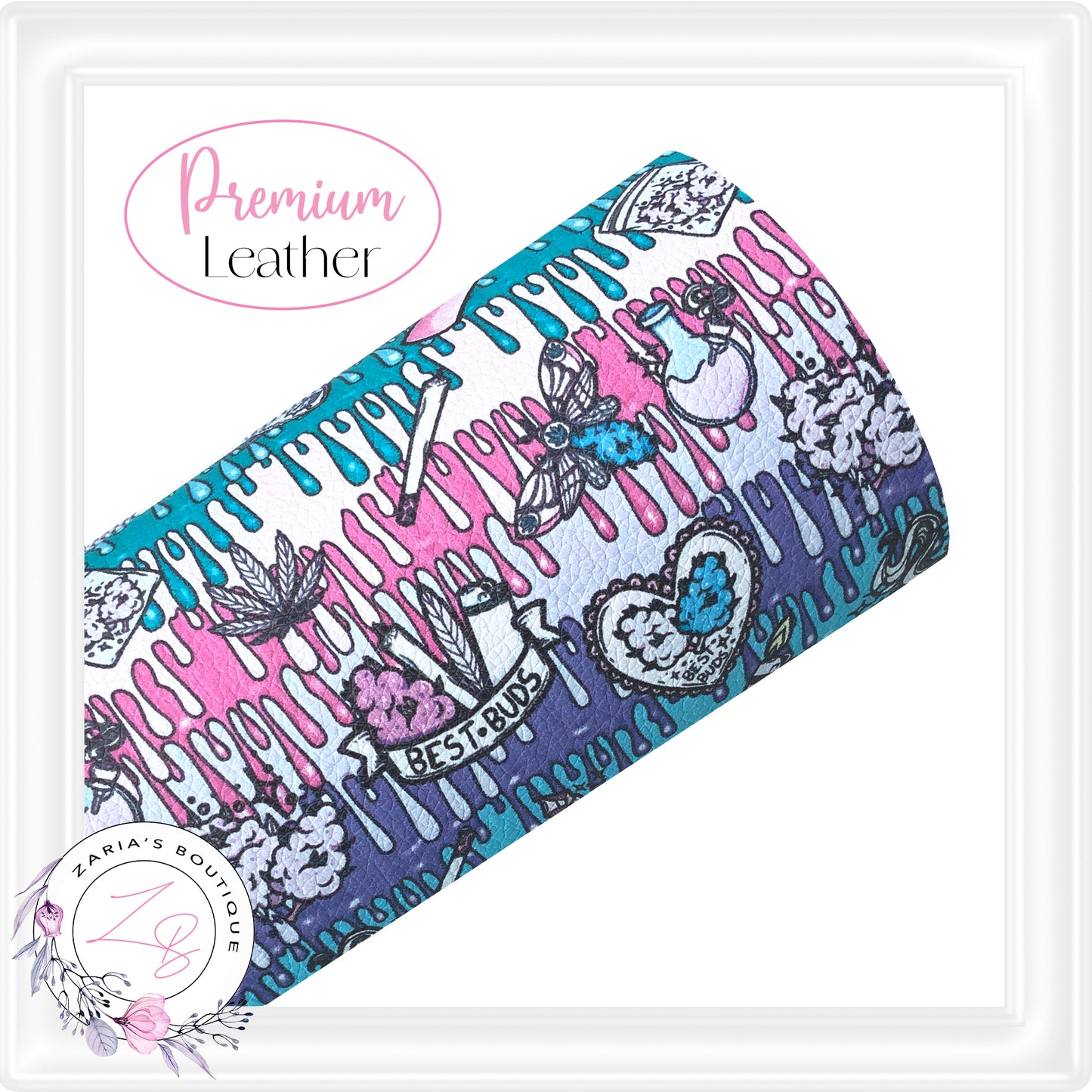 ⋅ Best Buds ⋅ Pink Purple Teal ⋅ Faux Leather ⋅