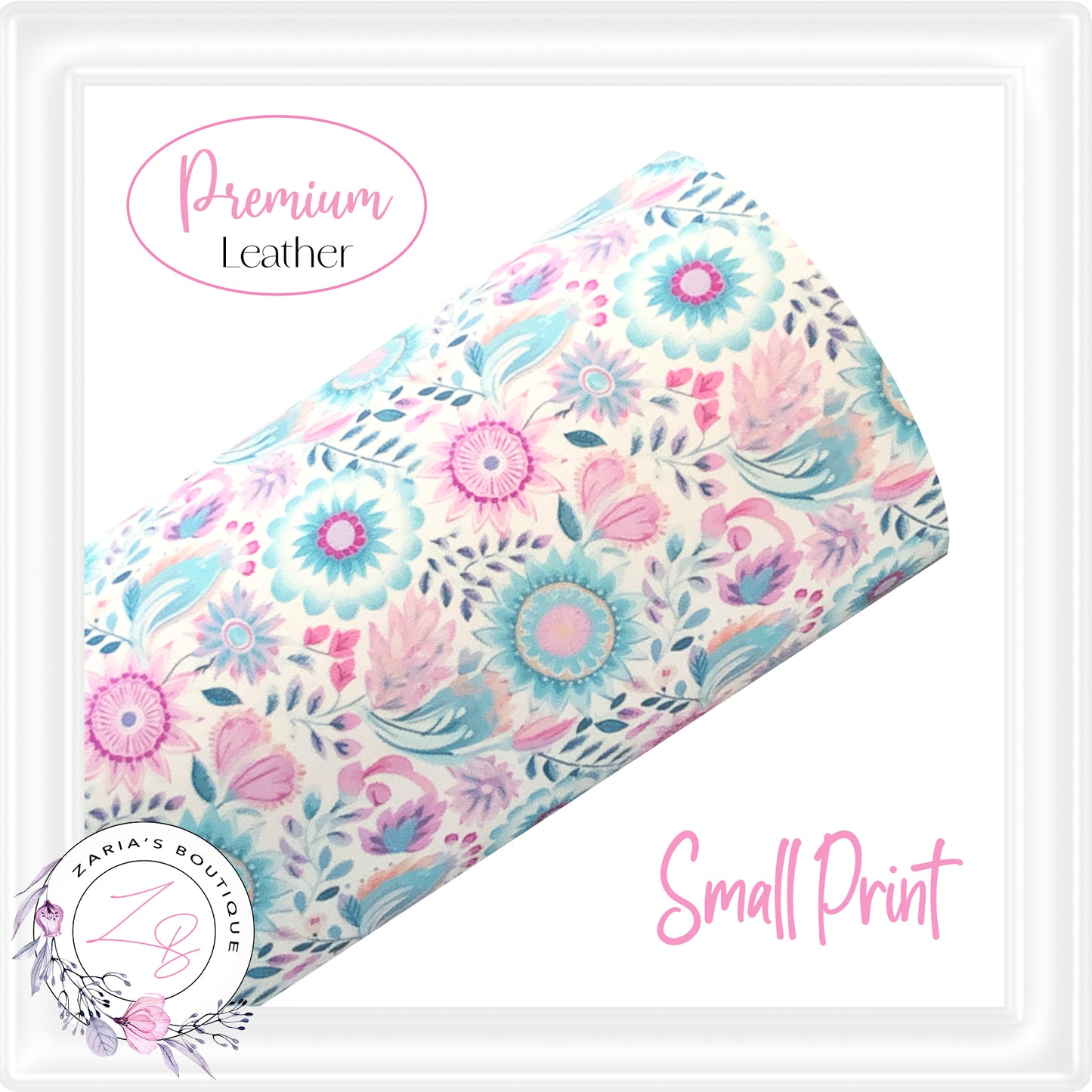 ⋅ Boho Floral ⋅ Premium Vegan Faux Leather ⋅ Large Scale for Bags