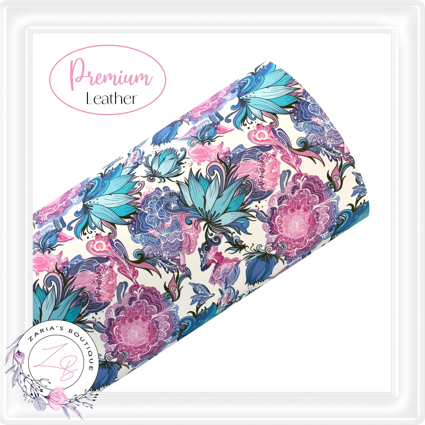 ⋅ Blue Lotus Floral ⋅ Premium Vegan Faux Leather ⋅